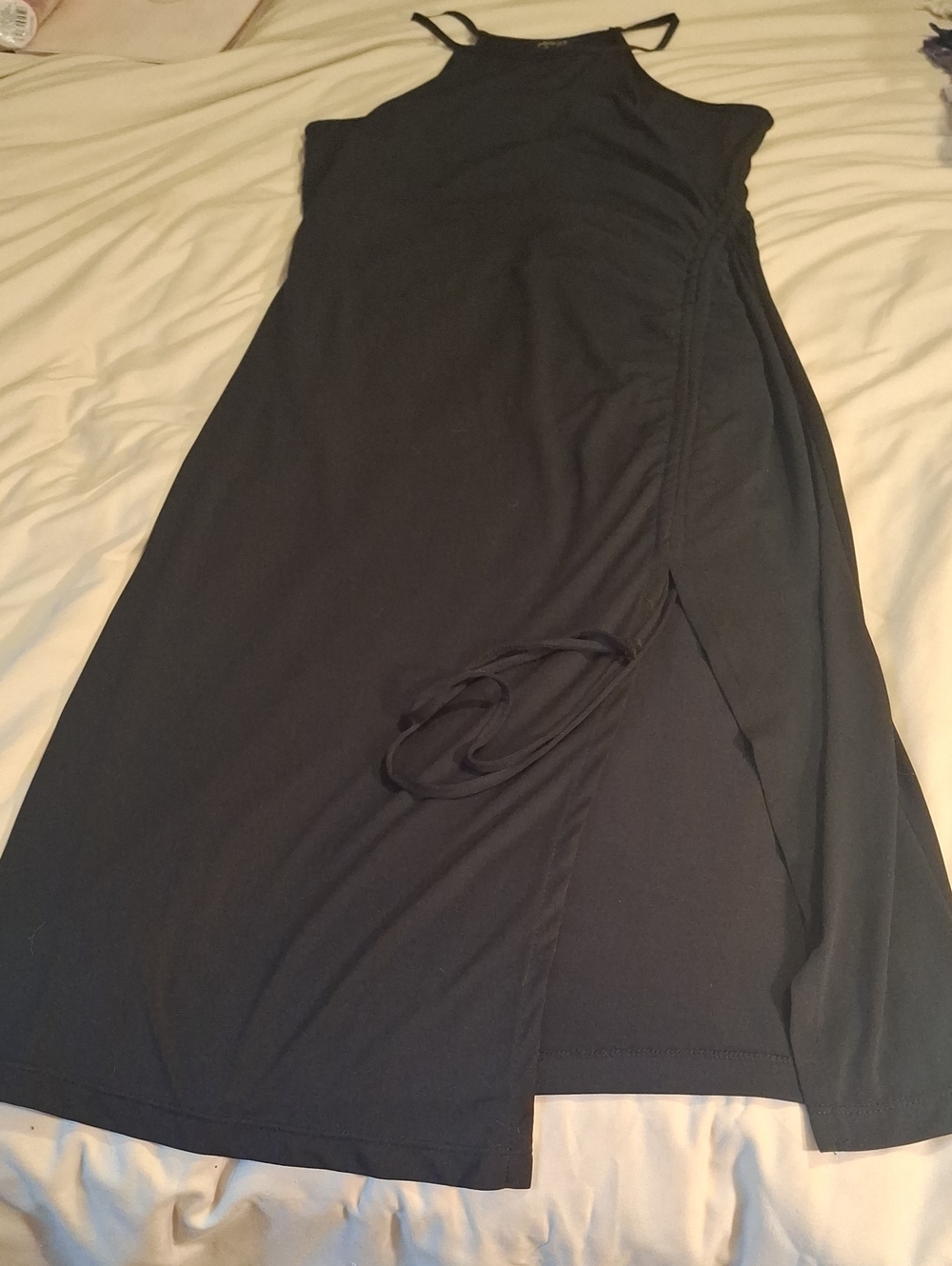 Planet Gold Black Form Fitting Midlength Dress